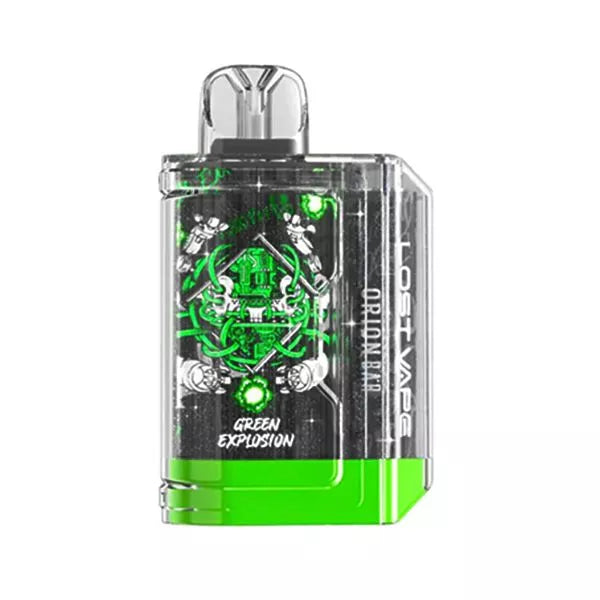 Green Explosion Lost Vape Orion Bar 7500 - Black Coral